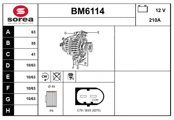 Alternateur SERA BM6114