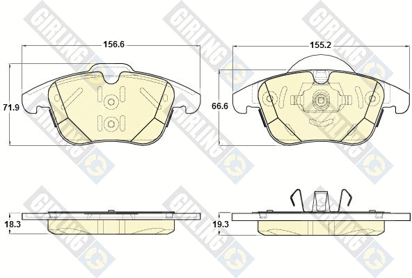 Kit de plaquettes de frein, frein à disque GIRLING 6119602