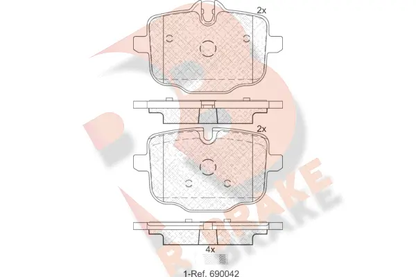 Kit de plaquettes de frein, frein à disque R BRAKE RB2005