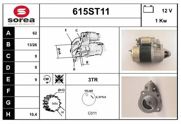 Démarreur STARTCAR 615ST11