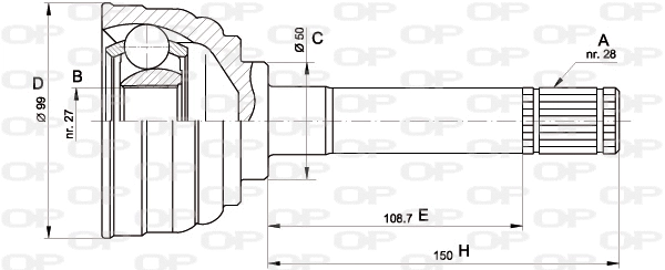 Jeu de joints, arbre de transmission OPEN PARTS CVJ5564.10