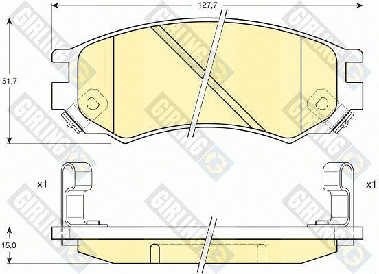 Kit de plaquettes de frein, frein à disque GIRLING 6111759