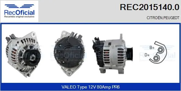 Alternateur RECOFICIAL REC2015140.0
