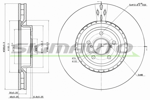 Disque de frein SIGMAUTO DBB748V