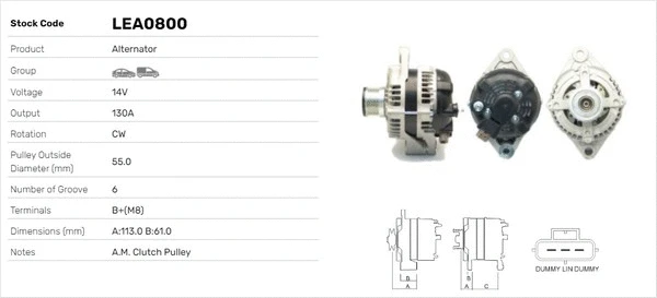 Alternateur LUSA LEA0800