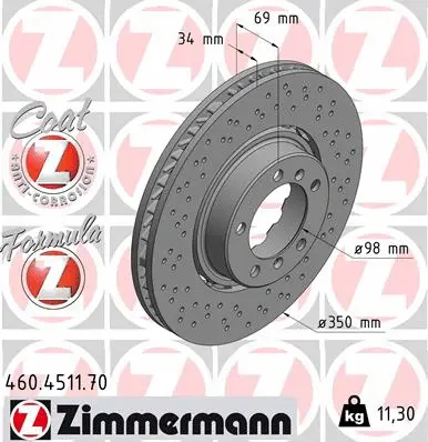 Disque de frein ZIMMERMANN 460.4511.70
