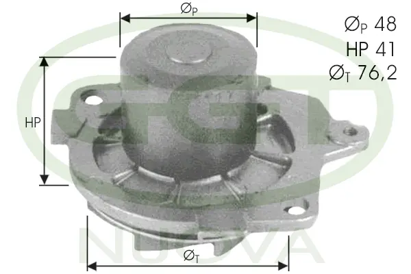 Pompe à eau, refroidissement du moteur GGT PA11111