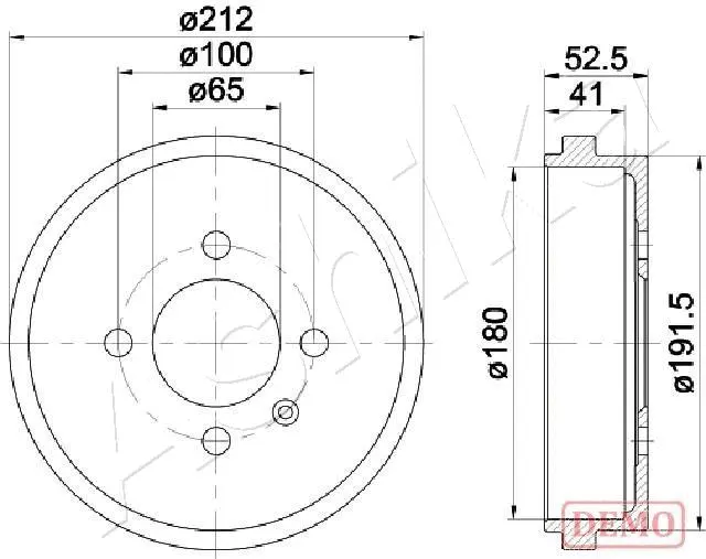Tambour de frein ASHIKA 56-00-0912C