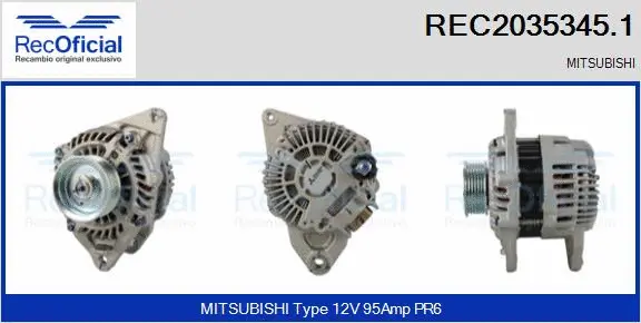 Alternateur RECOFICIAL REC2035345.1