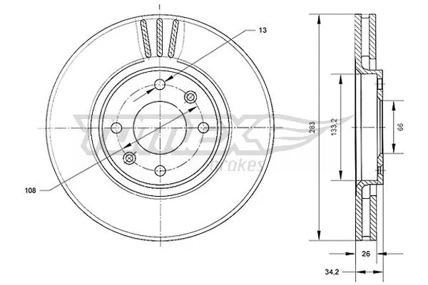 Disque de frein TOMEX Brakes TX 70-24