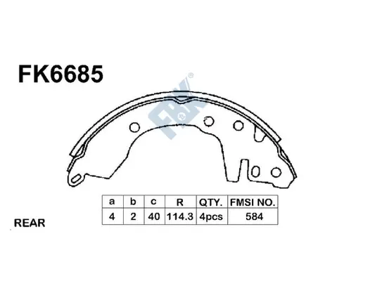 Jeu de mâchoires de frein FBK FK6685