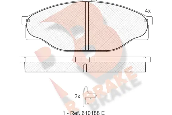 Kit de plaquettes de frein, frein à disque R BRAKE RB1010