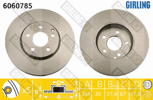Disque de frein GIRLING 6060785