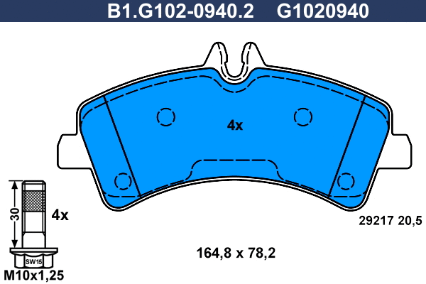 Kit de plaquettes de frein, frein à disque GALFER B1.G102-0940.2
