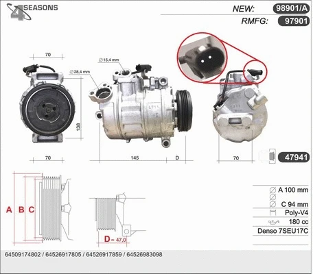 Compresseur, climatisation AHE 98901/A