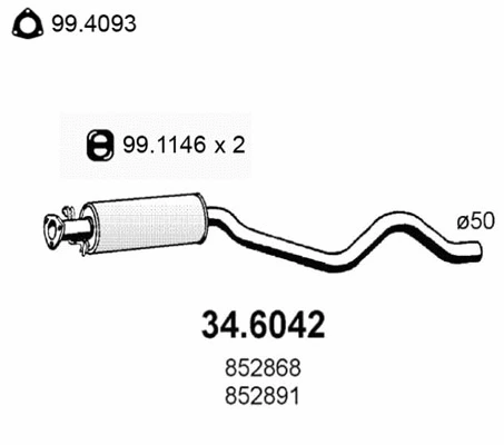Silencieux central ASSO 34.6042