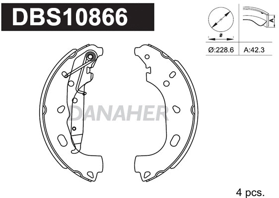 Jeu de mâchoires de frein DANAHER DBS10866