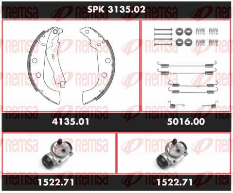 Kit de freins, freins à tambours REMSA SPK 3135.02