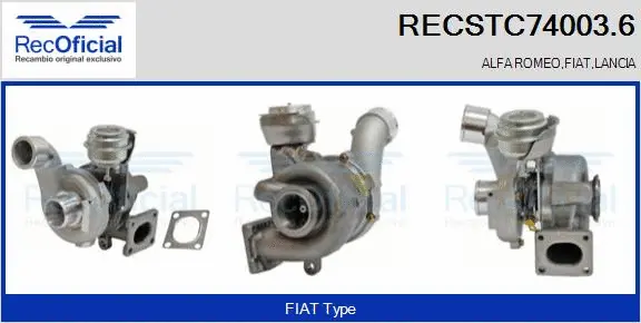 Turbocompresseur, suralimentation RECOFICIAL RECSTC74003.6