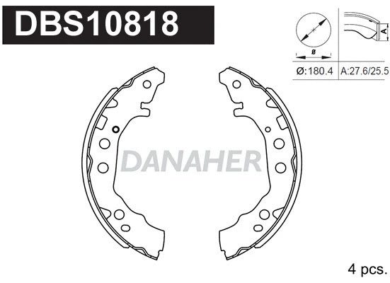 Jeu de mâchoires de frein DANAHER DBS10818
