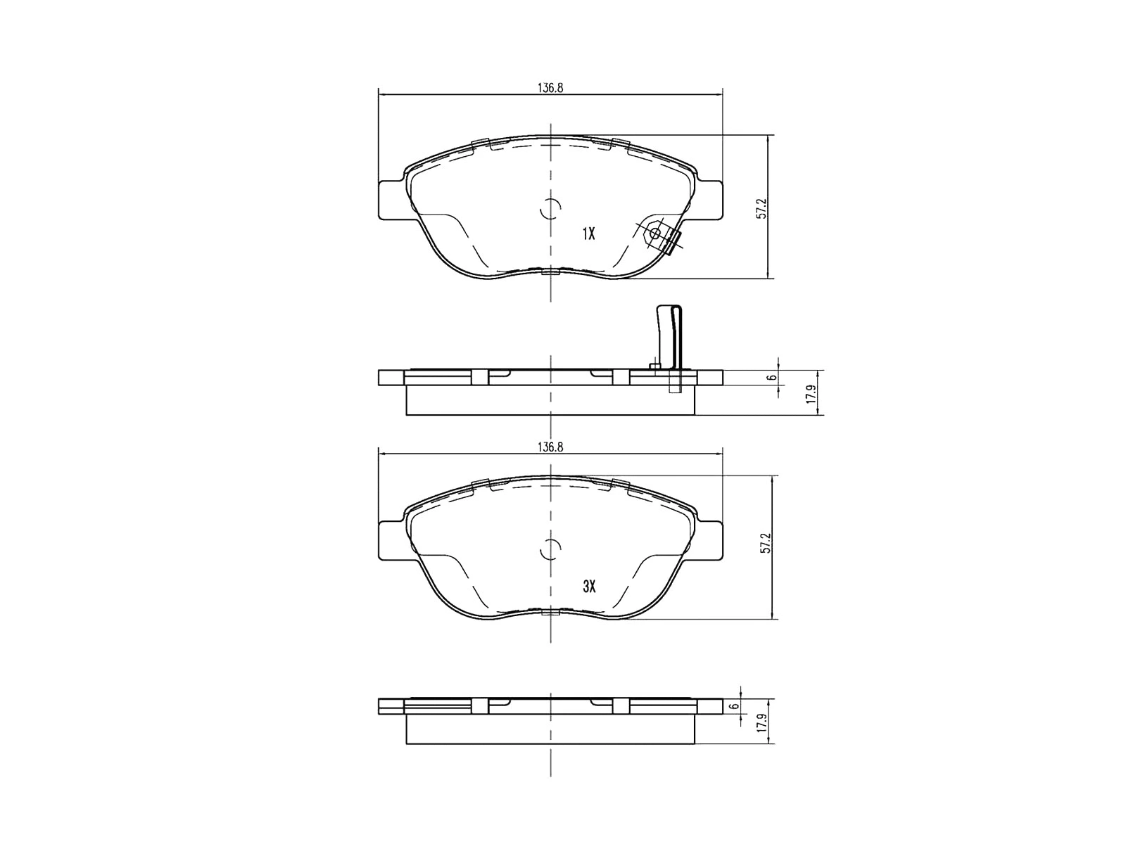 Kit de plaquettes de frein, frein à disque A.Z. Meisterteile AZMT-44-022-1252