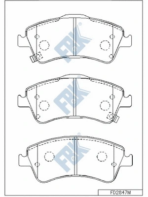 Kit de plaquettes de frein, frein à disque FBK FD2847M