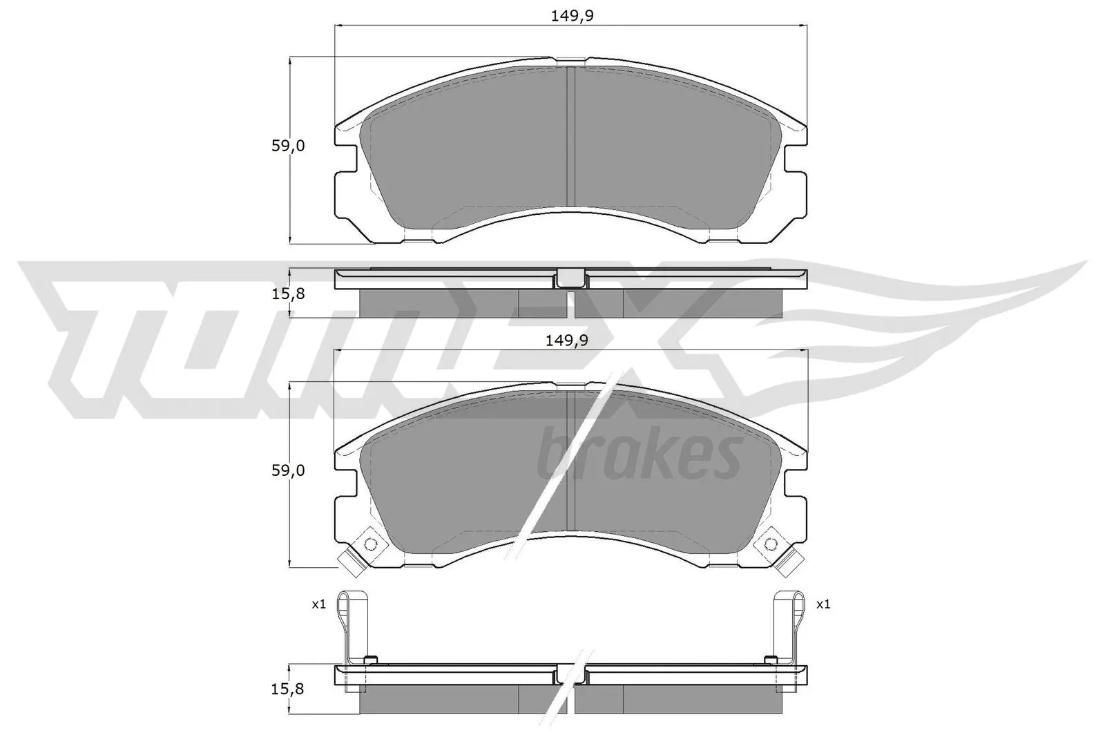 Kit de plaquettes de frein, frein à disque TOMEX Brakes TX 15-03