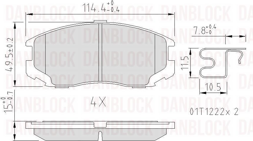 Kit de plaquettes de frein, frein à disque DANBLOCK DB 511026