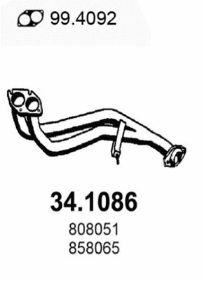 Tuyau d'échappement ASSO 34.1086