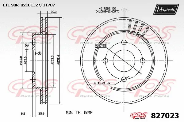 Disque de frein MAXTECH 827023