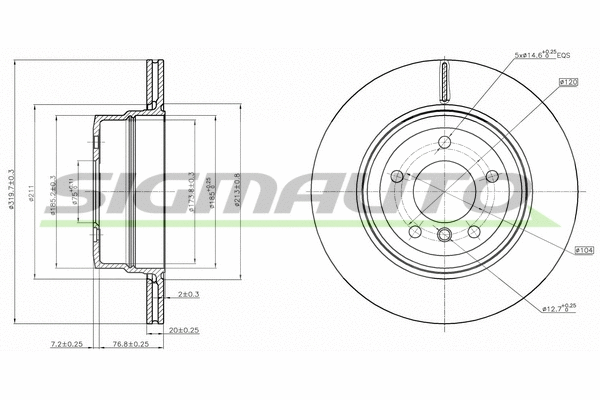 Disque de frein SIGMAUTO DBB868V
