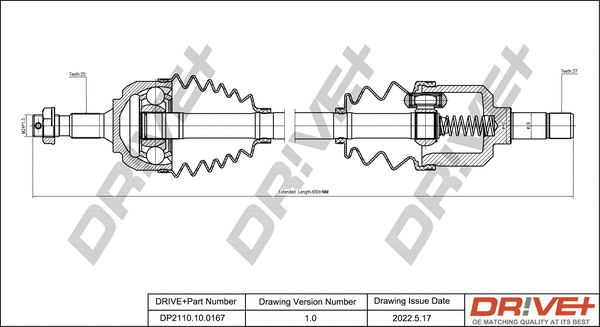 Arbre de transmission Dr!ve+ DP2110.10.0167