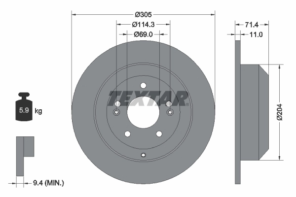 Disque de frein TEXTAR 92303103