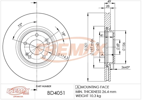 Disque de frein FREMAX BD-4051