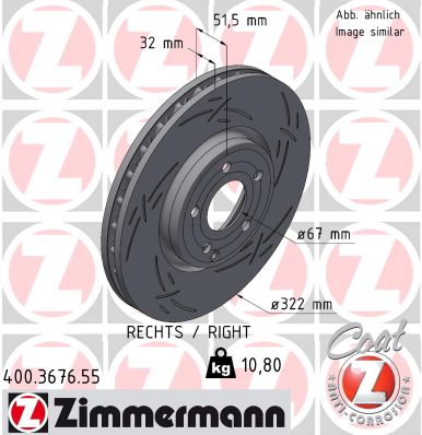 Disque de frein ZIMMERMANN 400.3676.55