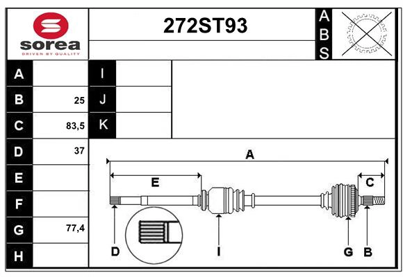 Arbre de transmission STARTCAR 272ST93