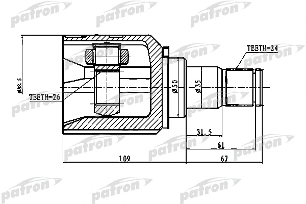 Joint, arbre de commande PATRON PCV1777