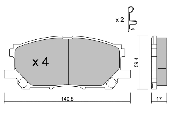 Kit de plaquettes de frein, frein à disque AISIN BPLX-1003