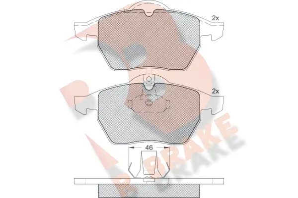Kit de plaquettes de frein, frein à disque R BRAKE RB1128