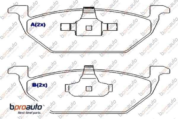 Kit de plaquettes de frein, frein à disque BPROAUTO 1BP30895AA