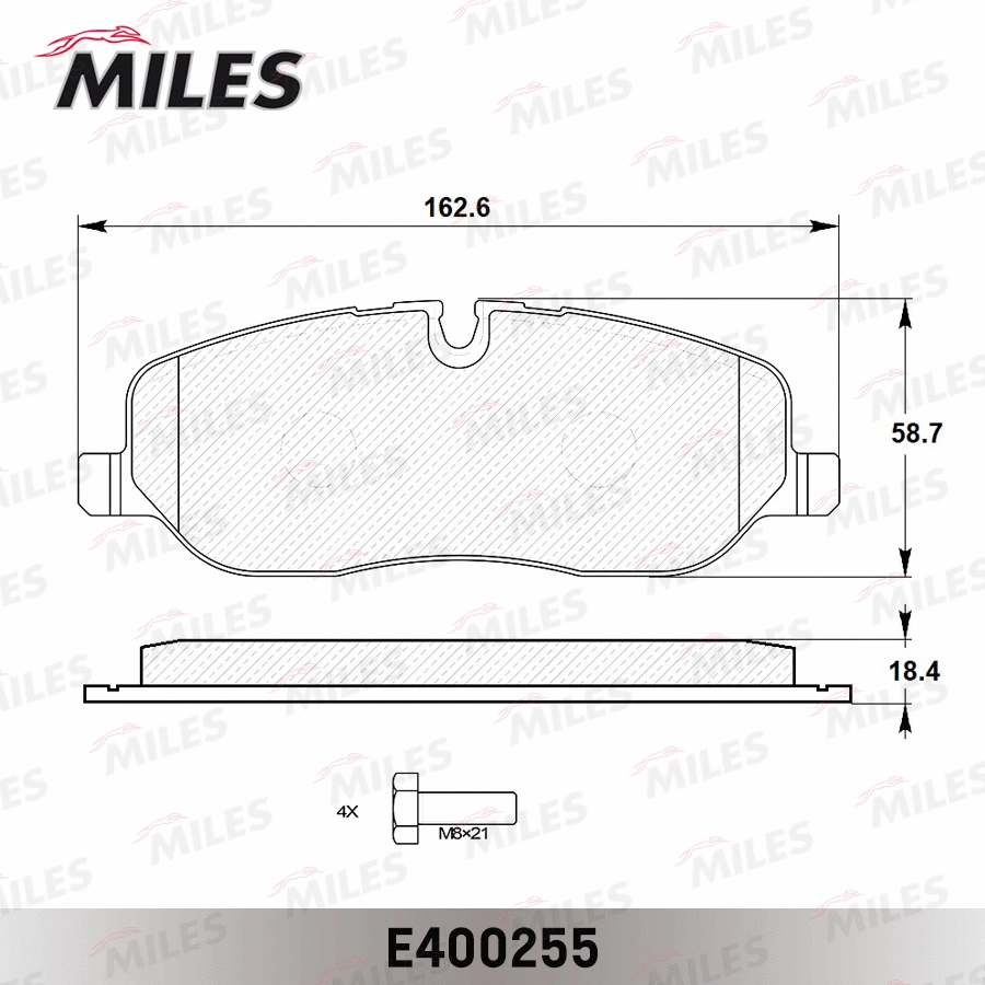 Kit de plaquettes de frein, frein à disque MILES E400255