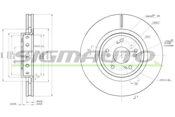 Disque de frein SIGMAUTO DBC209V