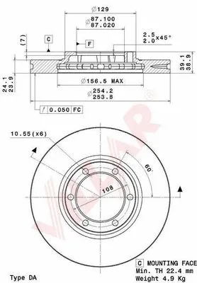 Disque de frein VILLAR 628.2116