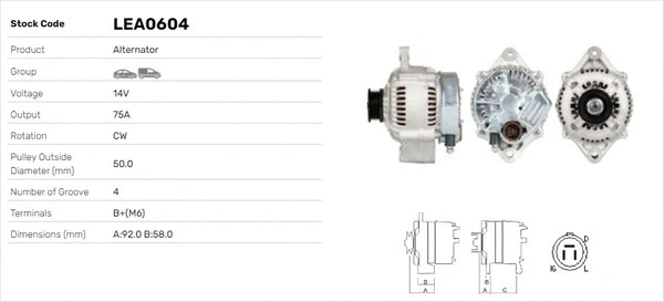 Alternateur LUSA LEA0604