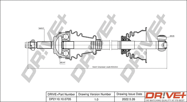 Arbre de transmission Dr!ve+ DP2110.10.0705