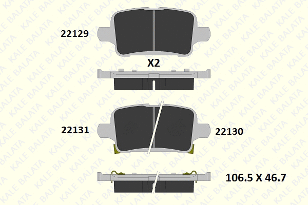 Kit de plaquettes de frein, frein à disque KALE 22129 171 05