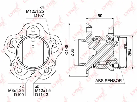 Kit de roulements de roue LYNXAUTO WH-1514