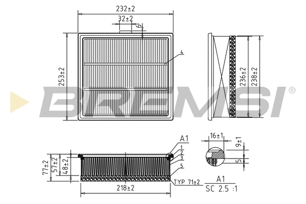 Filtre à air BREMSI FA1105