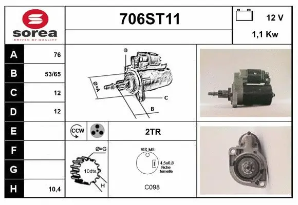 Démarreur STARTCAR 706ST11