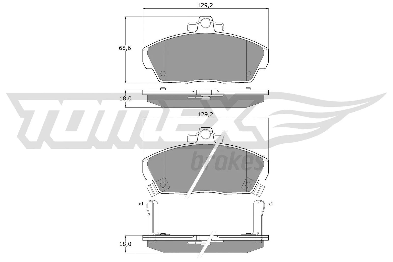 Kit de plaquettes de frein, frein à disque TOMEX Brakes TX 11-51